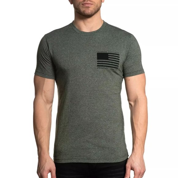 AFFLICTION FD NOWHERE Men's Military Green Biker M - Picture 2 of 5